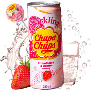 Refresco Chupa Chups sabor a fresa y crema